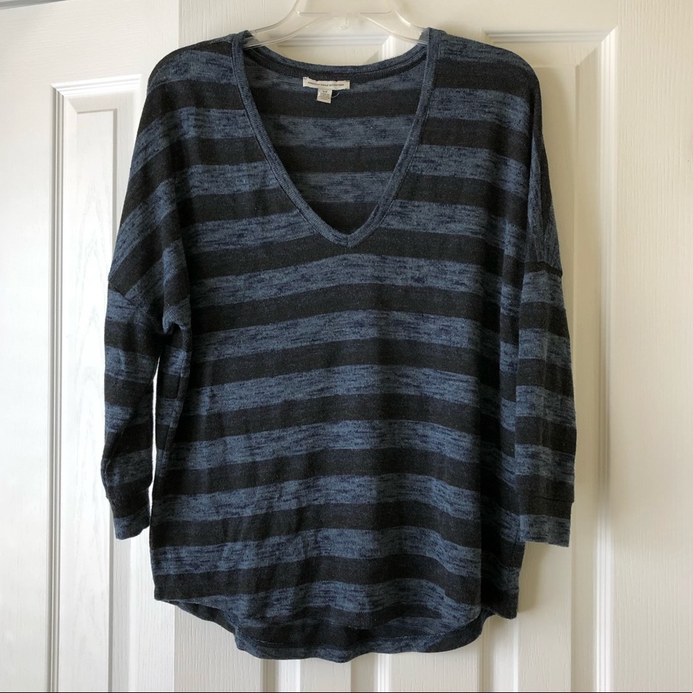 Striped v-neck sweater | American Eagle